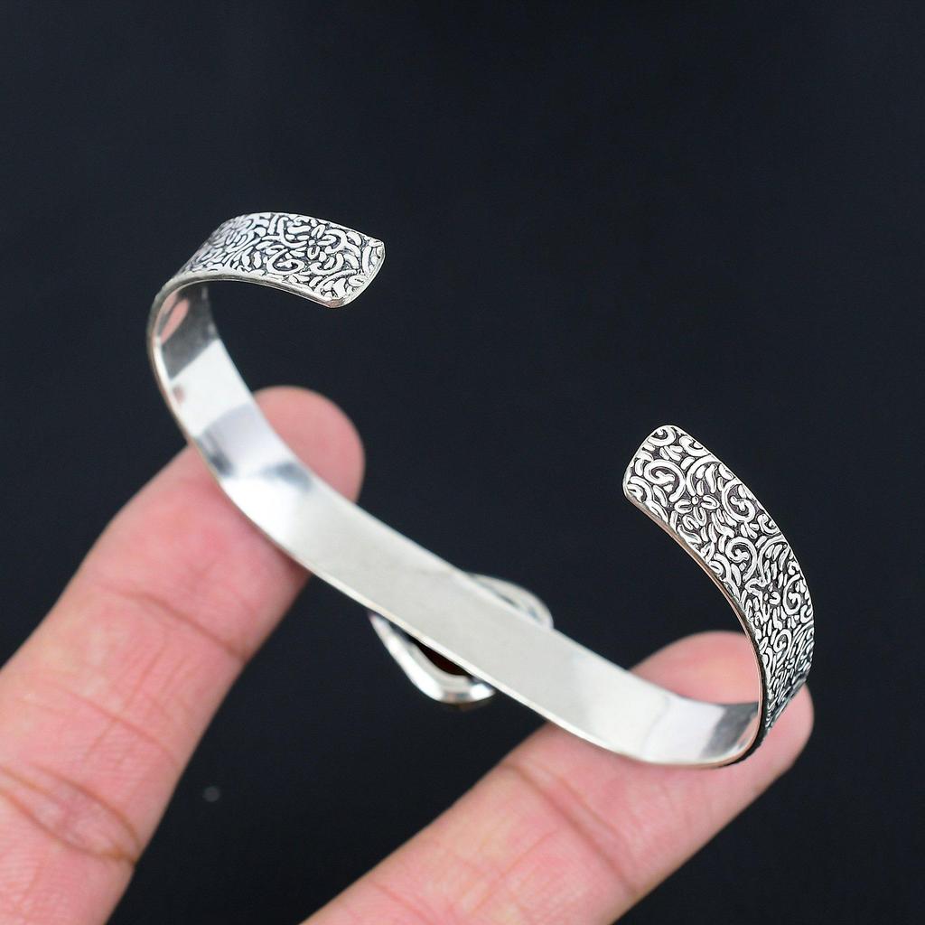 Womens Day Sale Rainbow Jasper Stone 925 Sterling Silver Wife Bangle Bracelet