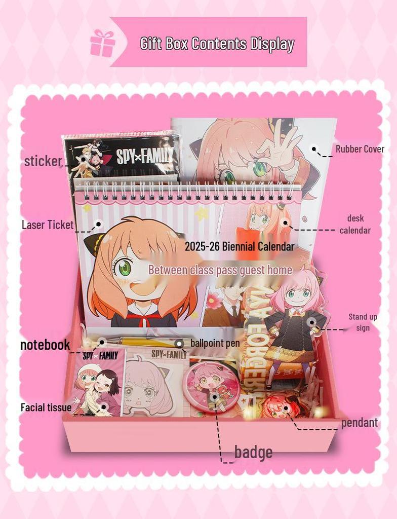 Spy x Family Desk Calendar Gift Box: Loid, Yor, & Anya Two-Dimensional Set - Perfect Birthday Merchandise