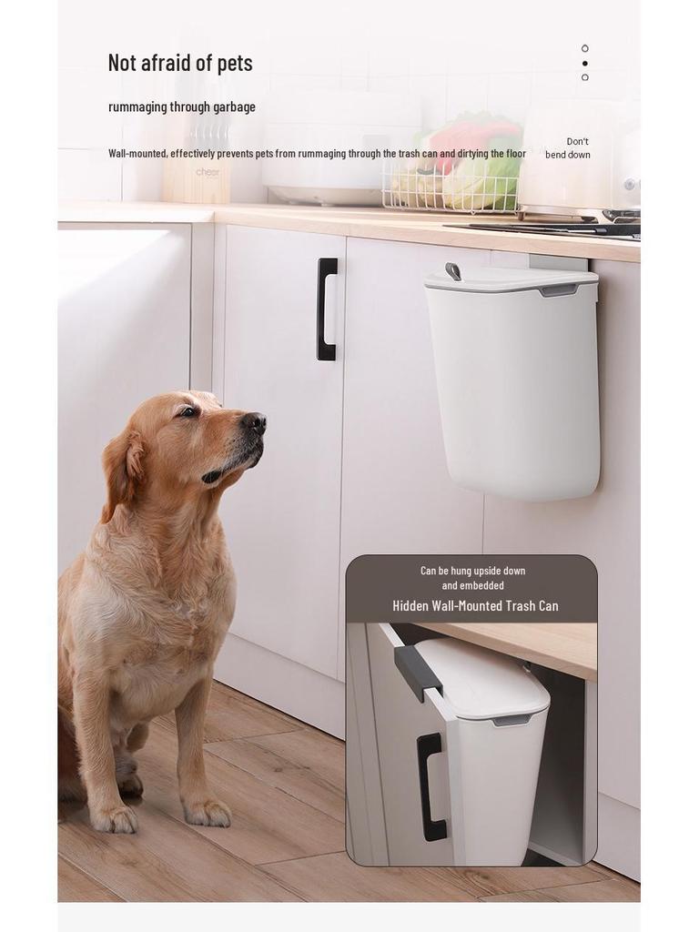 Jie An Hui Kitchen & Toilet Wall-Mounted Trash Can with Lid