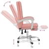 Office Chair with Reclining Function Pink Faux Leather