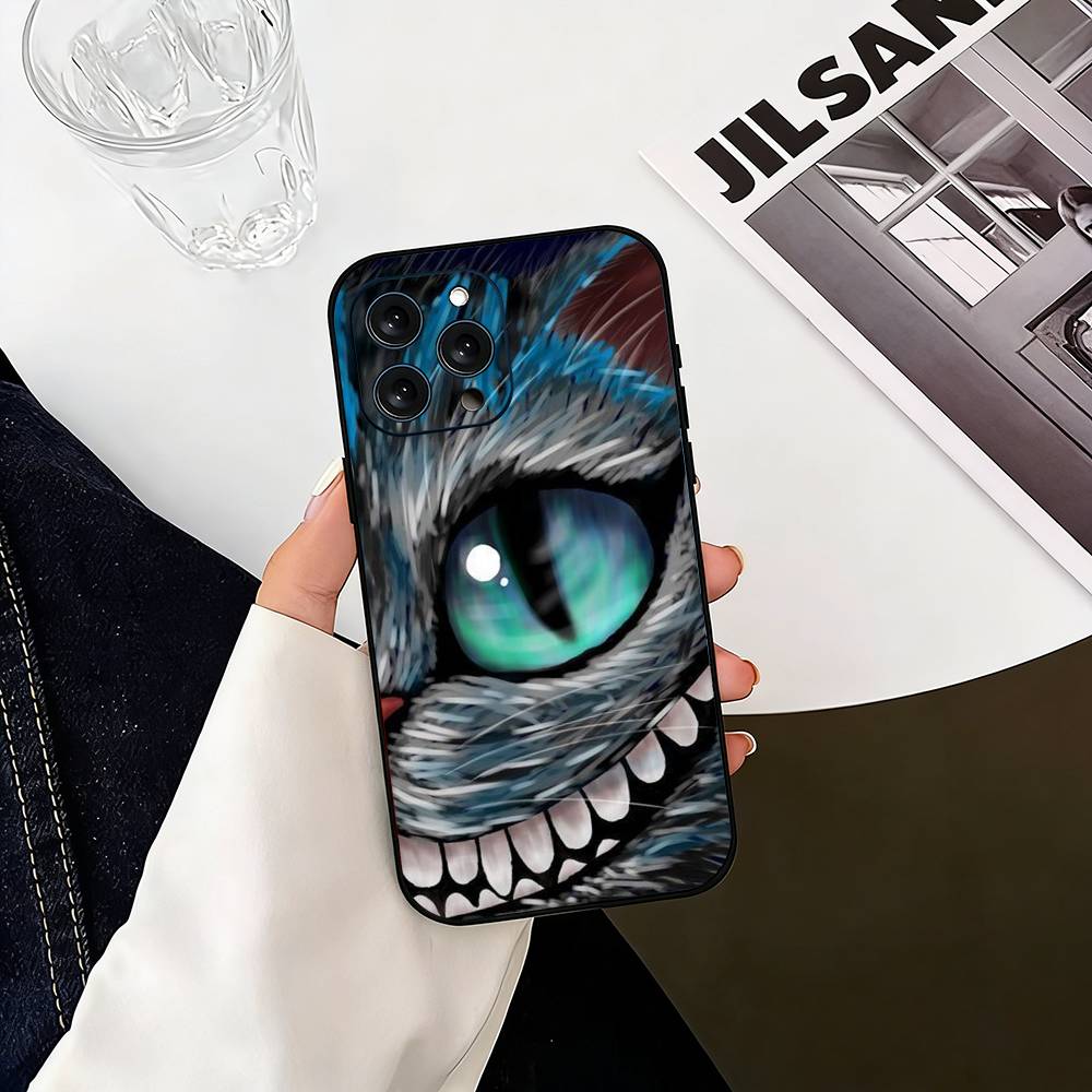 Cool C-Cheshire Cat  Phone Case For iPhone 17,16,15,14,13,12,11 Plus,Pro Max,XS,Soft Silicone Black Cover