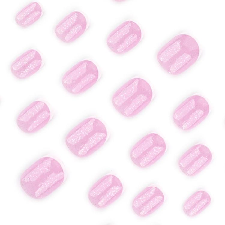 24 Pcs Short Round Acrylic Nail Elegant Full Cover Stick On Nail French Tip Press On Nail Elegant False Nail