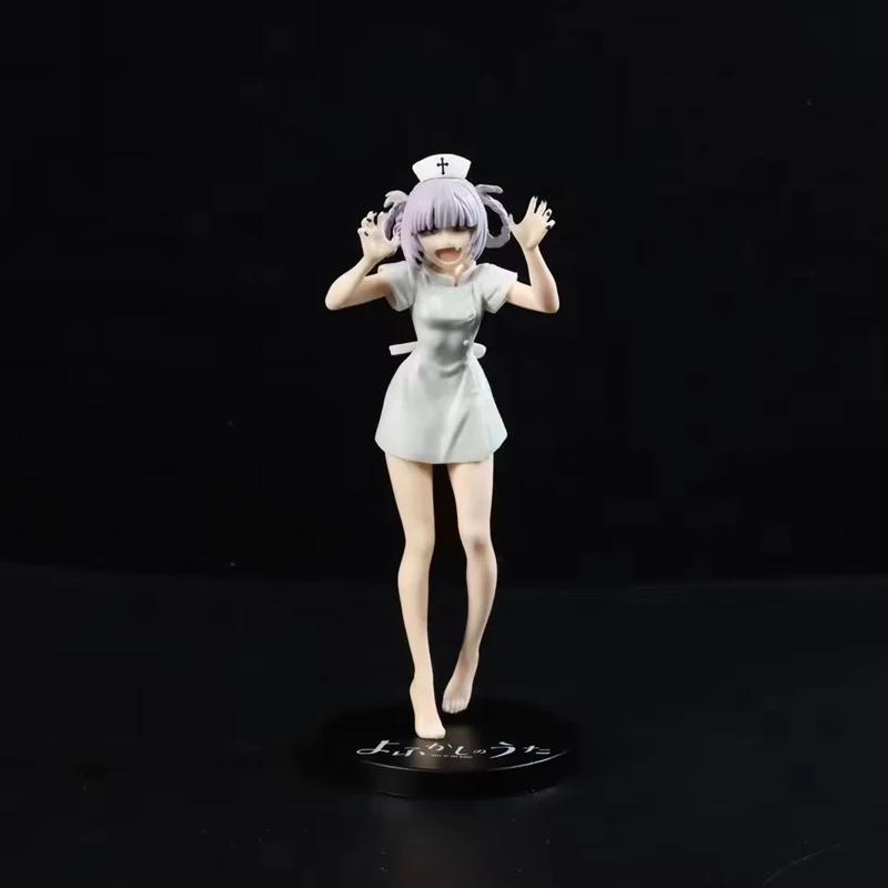 18CM Anime CALL OF THE NIGHT Figur Nanakusa Nazuna Hvit Sykepleier Utkledning Stående Søtt Grimaseuttrykk Jente PVC Gave Leketøy