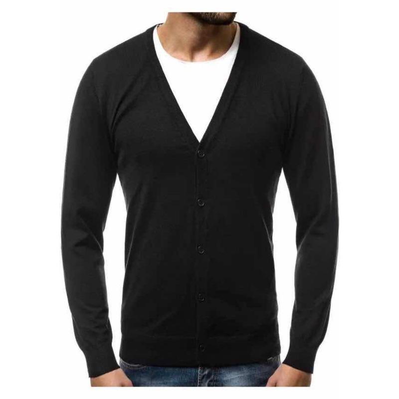 Men S V Neck Long Sleeve Solid Casual Knit Cardigan Sweater M