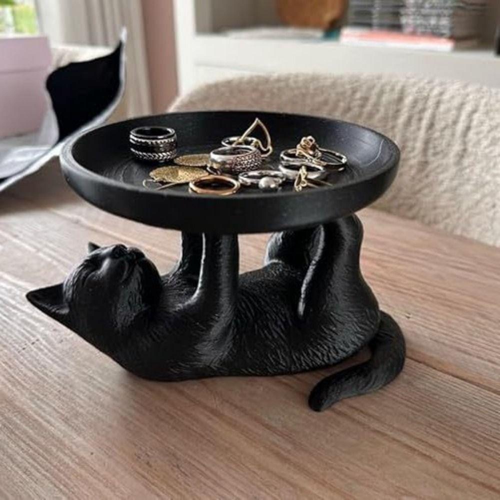 INS Jewelry Storage Tray Cat Shape Ring Holder Creative Mini Key Tray Key Organization