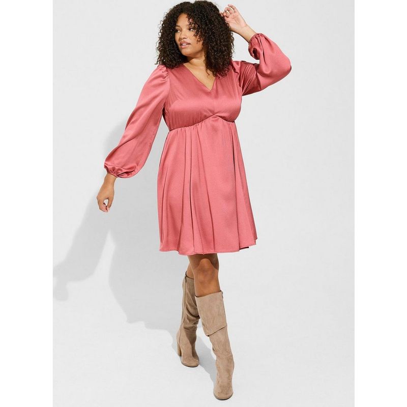 

Jacques 100.00kg plus Size Chubby Girl Plus Size Mini Bubble Silks and Satins Little-Girl Style Clothes Pink Long Sleeve Dress Defect 4 pieces