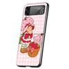 Cute Strawberry Girl Cover Phone Case For Samsung Galaxy Z Flip 7 6 5 4 3 5G Flip7 Flip6 Flip5 Flip4 Flip3 Black Fundas Shell