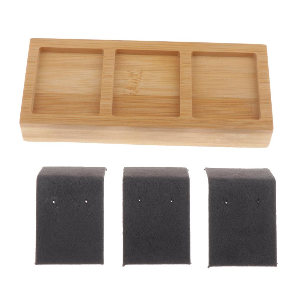 Bamboo Wooden Drop Earrings Ear Studs Display Rack Organizer 1 Slot White