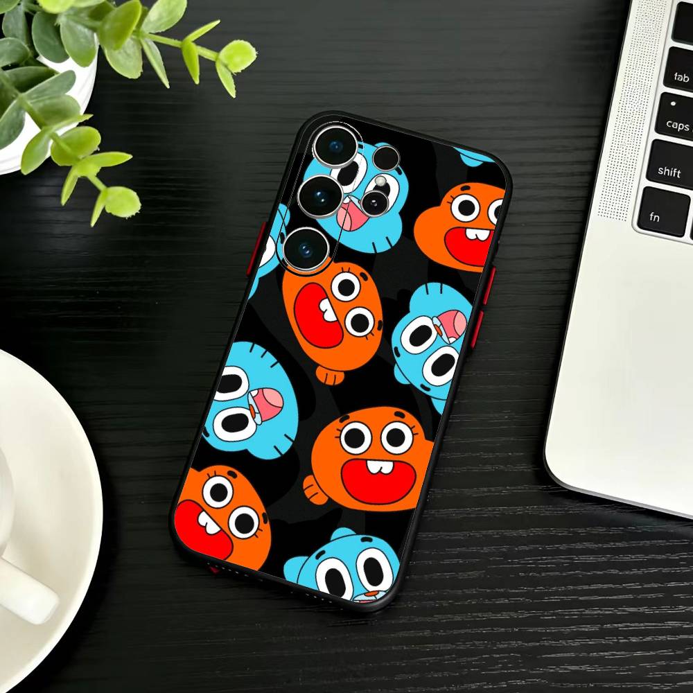 D-Gumball and Darwin Phone Case For Samsung S26,S25,S24,S23,S22,S21,S20,Ultra,Plus,FE Black Soft Cover