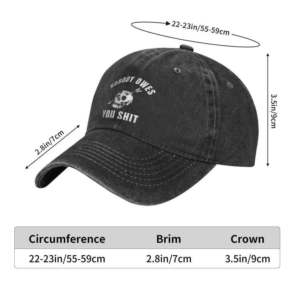 Nobody Owes You Sht Casual Baseball Cap For Female Male Summer Hiking Fishing Trucker Hat Vintage Baseball Caps