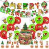 Theme Party Decoration Flag Pulling Cake Plaque Sticker Set