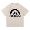 Drehkreuz Doppelter Regenbogen T-Shirt 2025 Album Nie Zufrieden Herren Reines Baumwoll-T-Shirt Harajuku Hochwertig Retro Lässiges T-Shirt