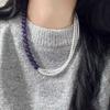 Vintage High-Quality Natural Amethyst Artificial High-Gloss Crystal Pearl Multi-Layer Design Necklace