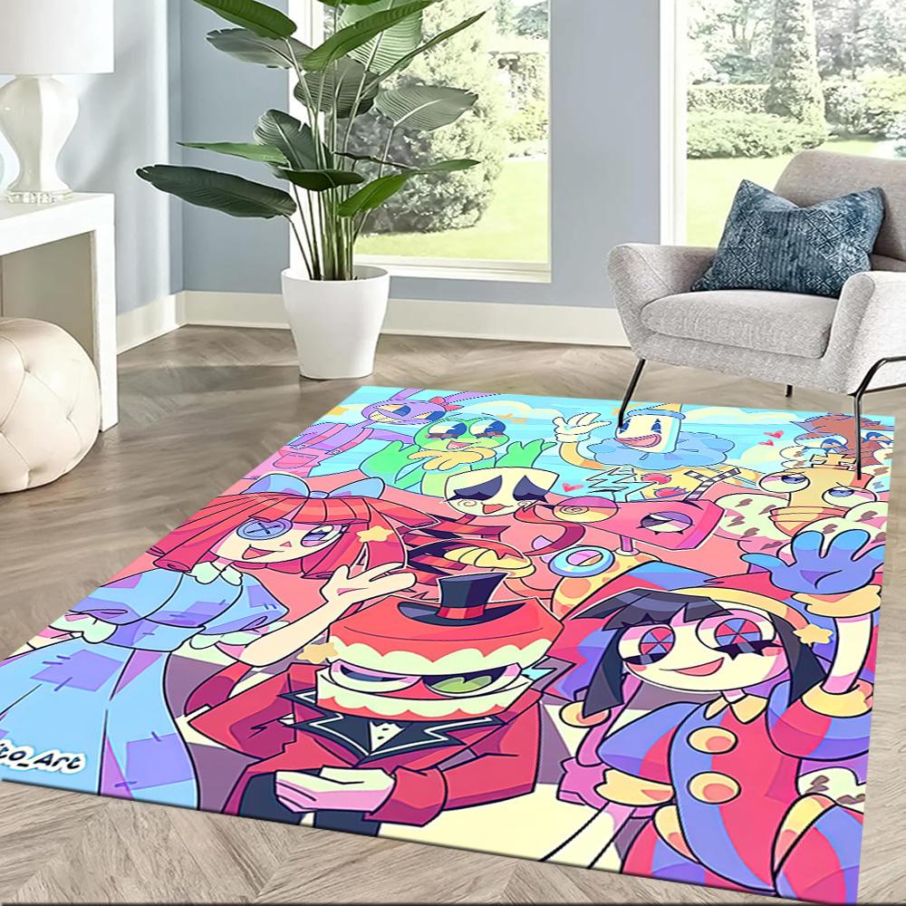 Digital Circus Floor Rug Office Rug Perfect For Living Rooms Balcony Playrooms Outdoor Antislip Carpet Office Home Decor Gift For Festivals