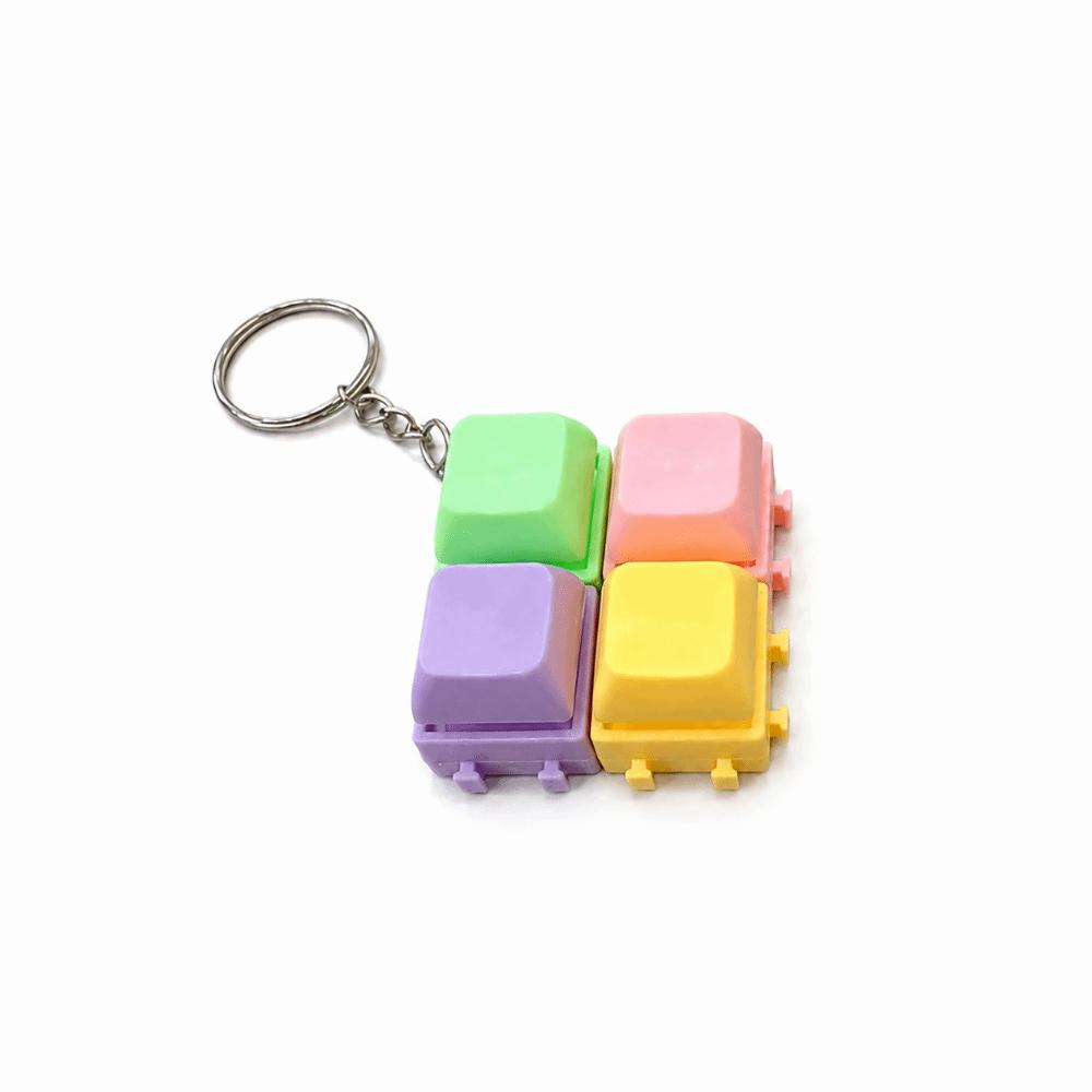 Keycap Button Mini Key Press Toy Portable Stress Relief Toy Keyboard Fidget Keychain Decompression
