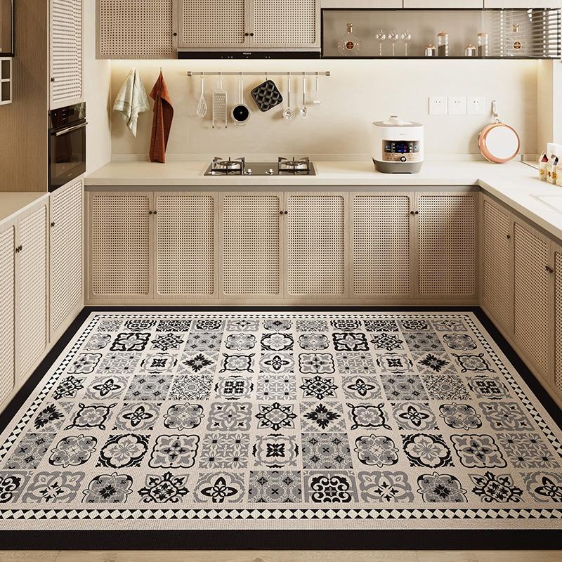 Kitchen Carpet Water-absorbing Quick-drying Non-slip Floor Mat American Retro Style Rug Large Area Home Decoration Foot Mats