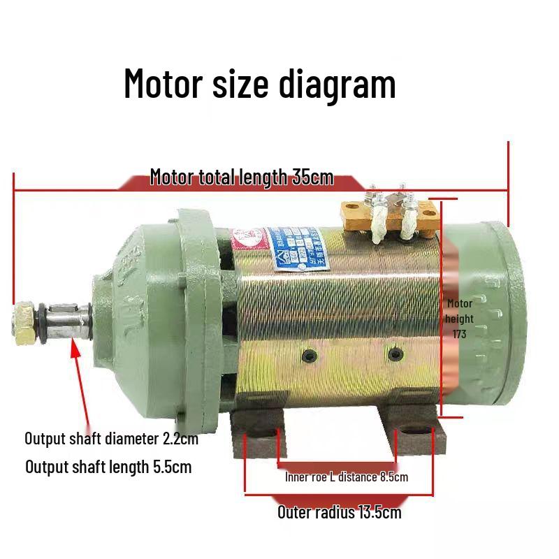 High-Power Pure Copper Brushed Motor for 24V-72V Electric Tricycles