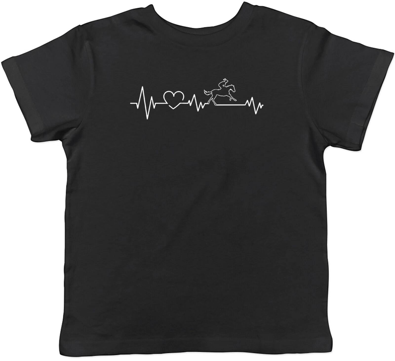 Heartbeat With Horse Riding Girl Animal Childrens Kids T-Shirt Boys Girls Gift 140