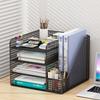 Conjunto Organizador de Mesa de Escritório Multicamadas: Racks e Caixas de Armazenamento de Arquivos A4