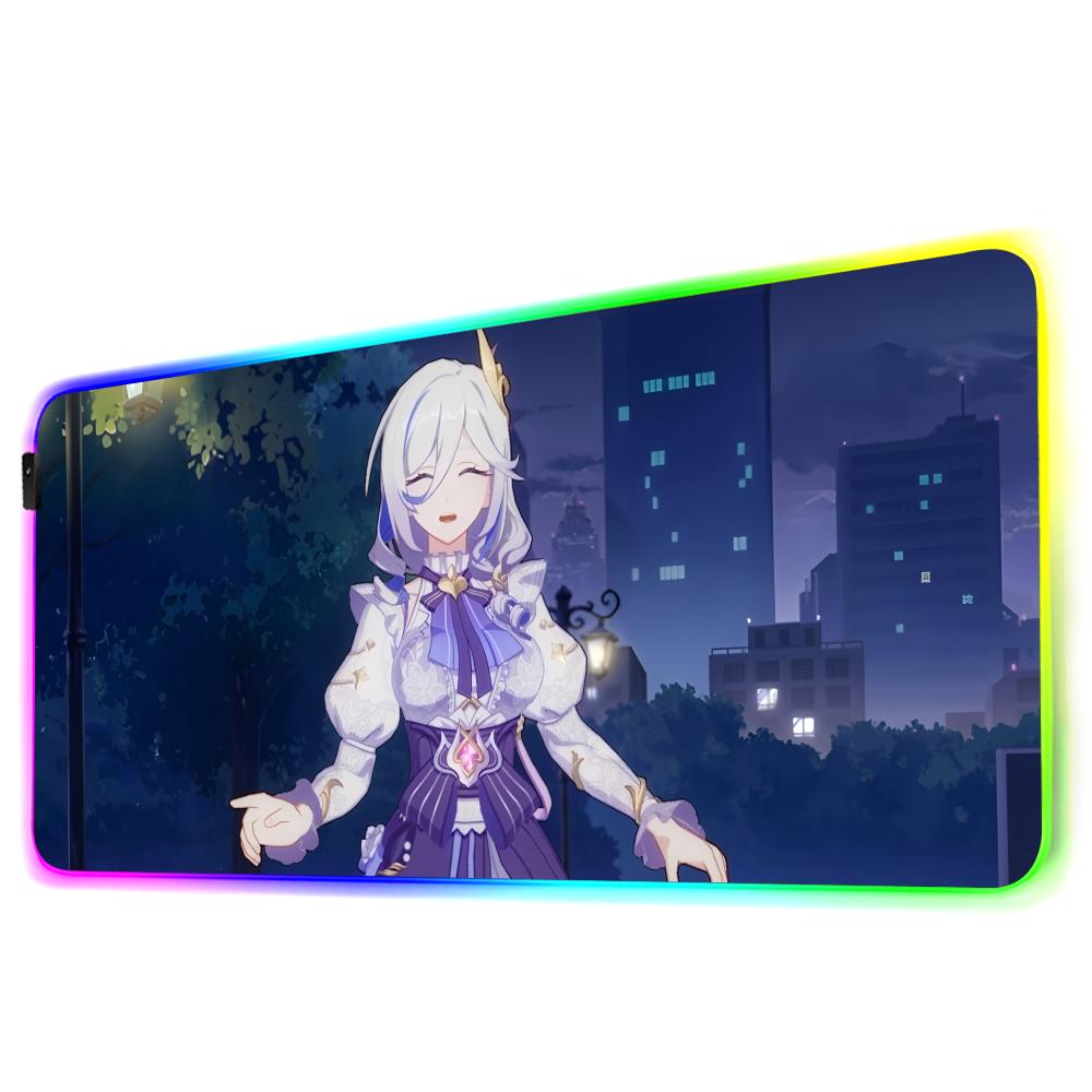 misteln schariac Mouse Pad RGB Gaming Mousepad Big LED Pad PC Desk Mat Luminous Mouse Pad Large Keyboard Mats Table Rug With