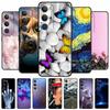 Para Capa Vivo Y29 5G Flor Borboleta Fofa TPU Macio Capas de Telefone para Vivo Y29 V2420 Estilo Pintura a Óleo Silicone à Prova de Choque Fundas