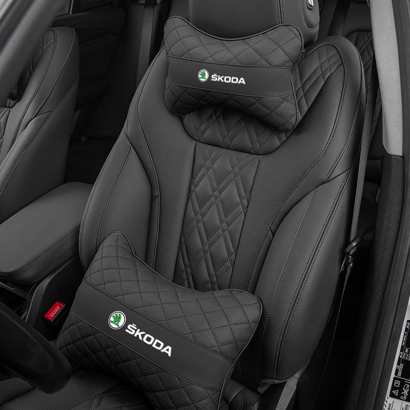 Accesorii Pernă Lombară Scaun Tetiere Piele Mașină Pentru Skoda Octavia Mk3 Fabia Yeti Kamiq Kodiaq Karoq Rapid Vrs Superb Scala
