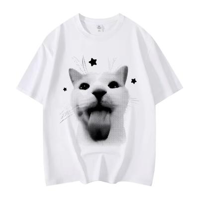 Funny Cat Meme Graphic T Shirts Men's Women Clothing Harajuku Y2k Oversized T-shirts Fashion Trend Vintage Short Sleeve T-shirts