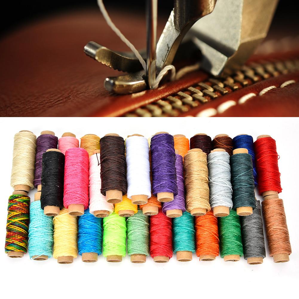 36 Colors 50 MetersRoll 150D Leather Crafts Sewing Thread Hand Stitching Waxed Thread
