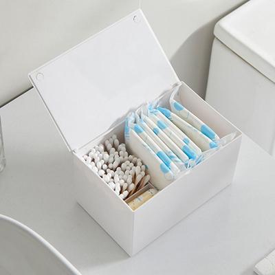 DIY Flip Cotton Swab Box Transparent Makeup Organizer Dust Proof Cotton Swab Storage Box  Home