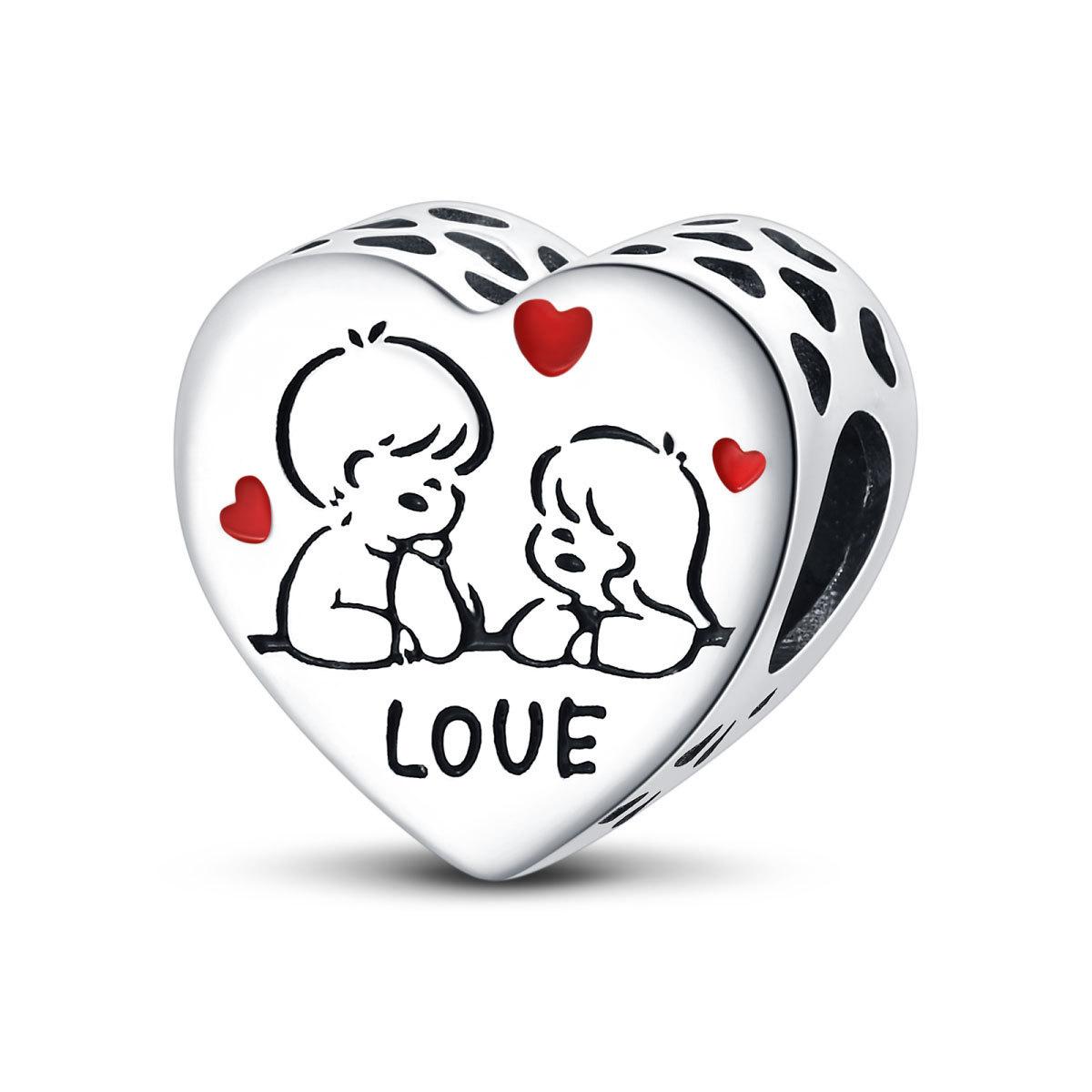 

S925 Silver Gratitude Love Blessing Family Theme Beaded Charms Jewelry Accessories