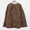 Women Vintage Winter Print Leaf O-Neck Long Sleeve Coats Jacquard Chinese Style Button Female Coats