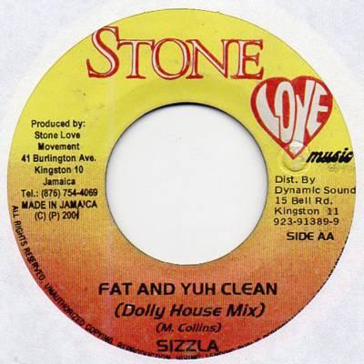 

7inch Record SIZZLA - Fat And Yuh Clean NONE Stone Love Musi 2001 Jamaica Reggae, Ska & Dub Used
