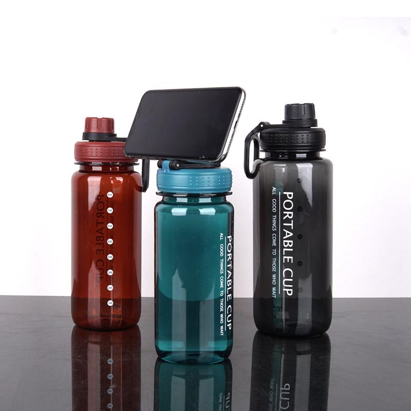1 Liter Large Capacity Leak Proof Sports Water Bottle With Handheld Ring Portable Plastic Space Cup Outdoor Travel Beach Gym Jug