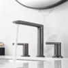 Basin Faucet Bathroom Widespread Three Holes 8 Inch Brass water Mixer Tap Brush Gold Black Basin Water Sink Mixer crane