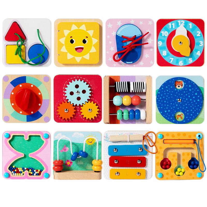 Montessori Pädagogischer Kühlschrankmagnet Busy Board für Kinder - Magnetisches Holzspielzeug für frühes kognitives Lernen.