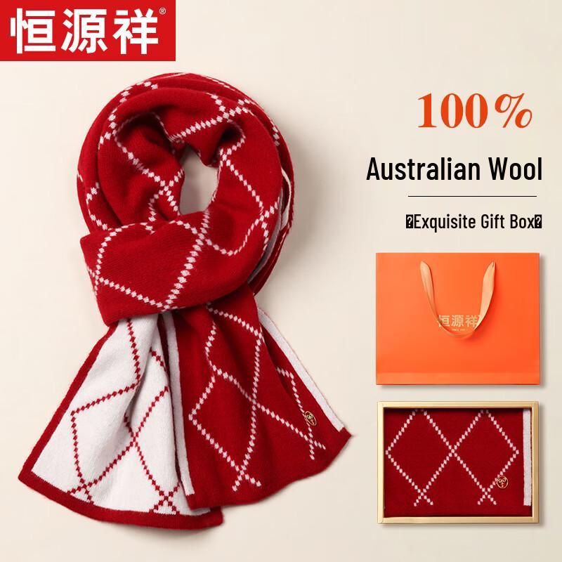 Hengyuanxiang Women's Plaid Wool Knit Scarf & Shawl