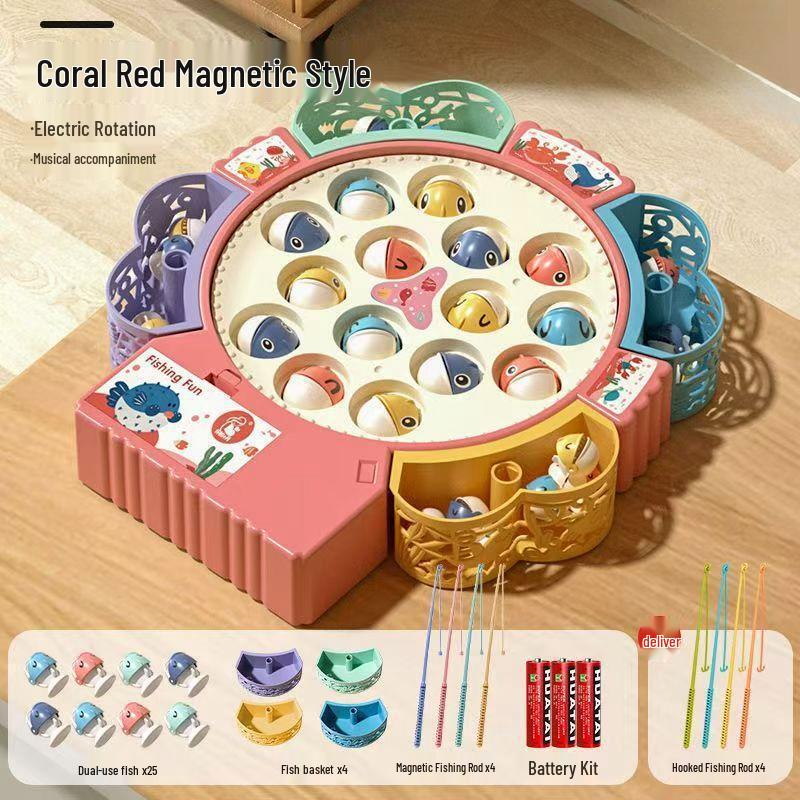 Magnetic Fishing Toy Set for Kids - Educational Electric Toy for Boys & Girls Ages 1-2