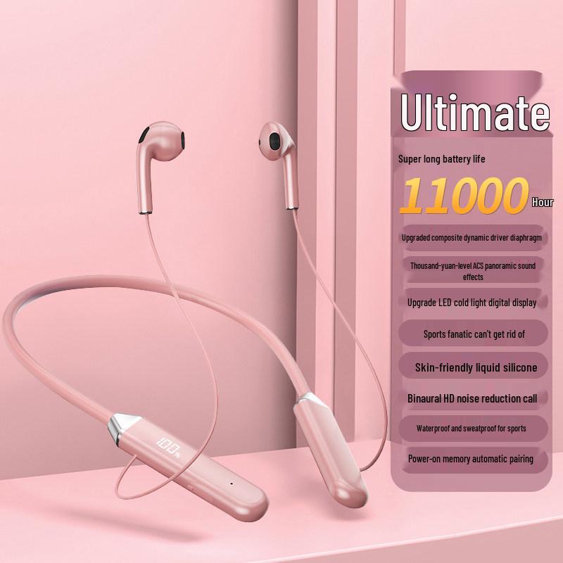 2026 Wireless Neckband Bluetooth Headphones - Comfortable for Long Wear, Unisex, Ideal for Sports, with Large Battery Life