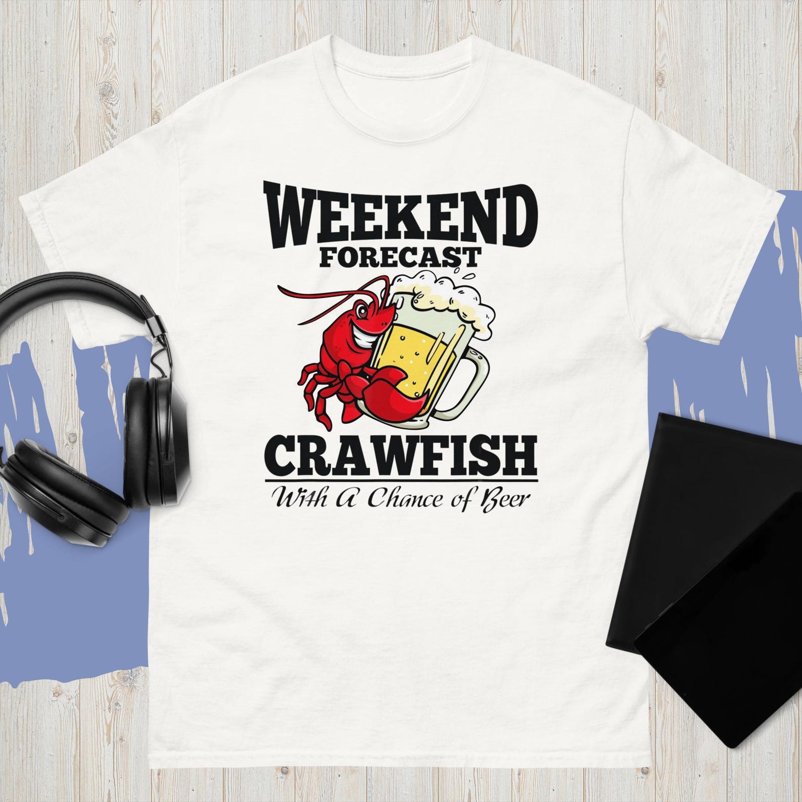 Crawfish With a Chance of Beer Weekend Forecast T-Shirt L