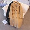 Plus-size Women's Autumn and Winter Woolen Overcoat, Retro Full-shoulder Mid-length Trench Coat