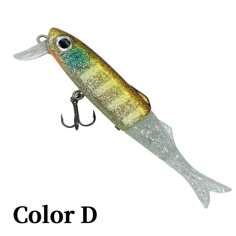 Oem Freshwater Bass Perch Trout Wobbler Fishing Lure Pesca Artificial Hard Baits 65mm 5g Floating Minnow Bait With 3 Soft Tail