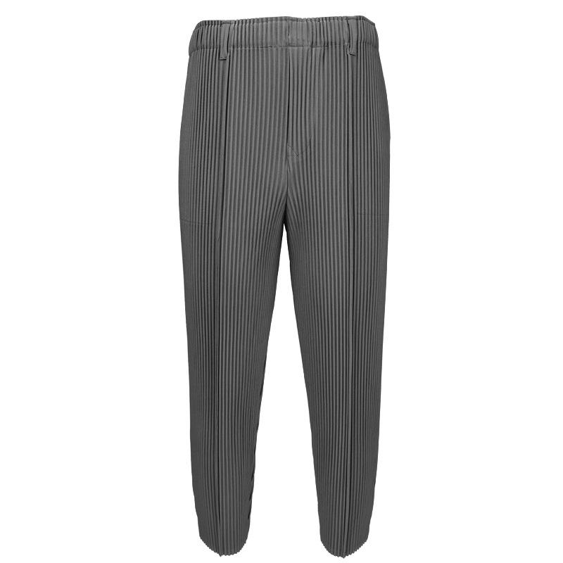 Miyake Men's Spring Slim Pleated Skinny Trousers - Japanese Retro Style