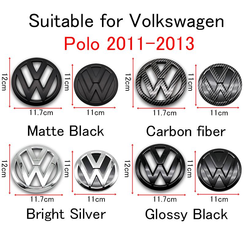 For VW Polo 2011 2012 2013 120mm 110mm Car Logo Emblem Hood Front Rear Tail Mark Rear Badge Replacement Accessories 6R0 853 600A