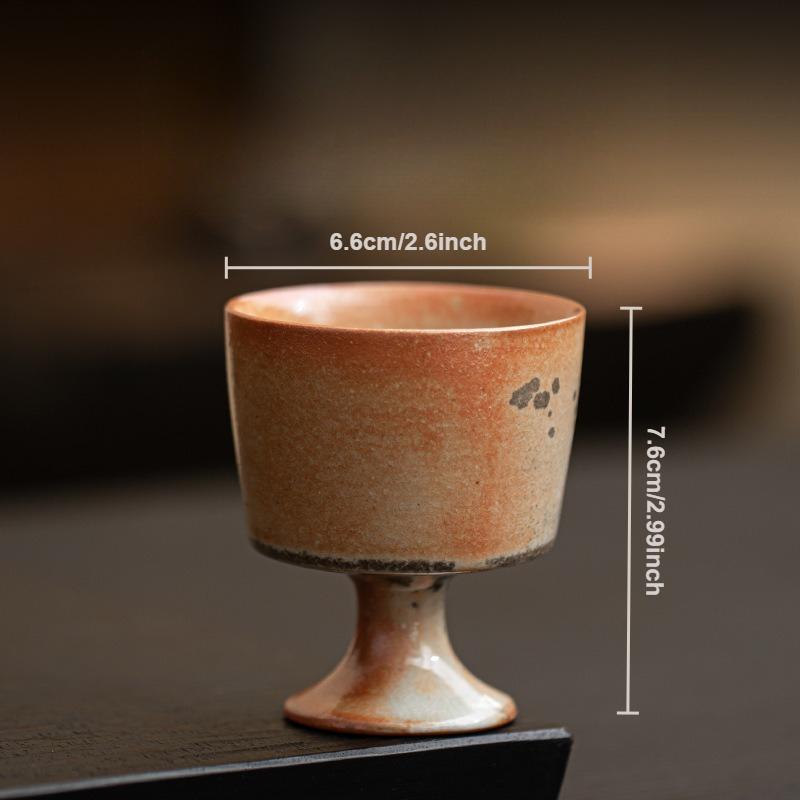 Ru Kiln Zhiye Cat Tea Cup Ceramic Retro Porcelain Teacups Master Cup High Foot Tasting Mug Chinese Kung Fu Japanese Tea Teaware