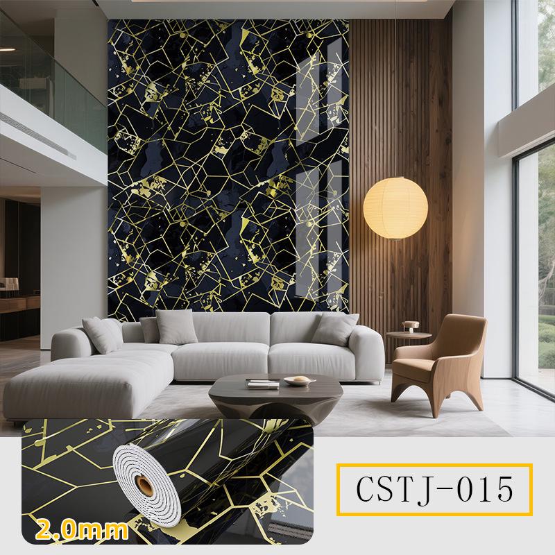 Selbstklebende, wasserfeste Marmorfliesen-Wandaufkleber für TV-Hintergrund und Dekoration