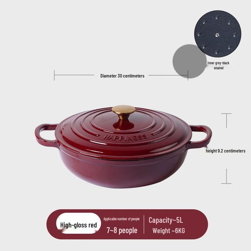 ZISIZ Multi-functional Iron Non-stick Stew Pot