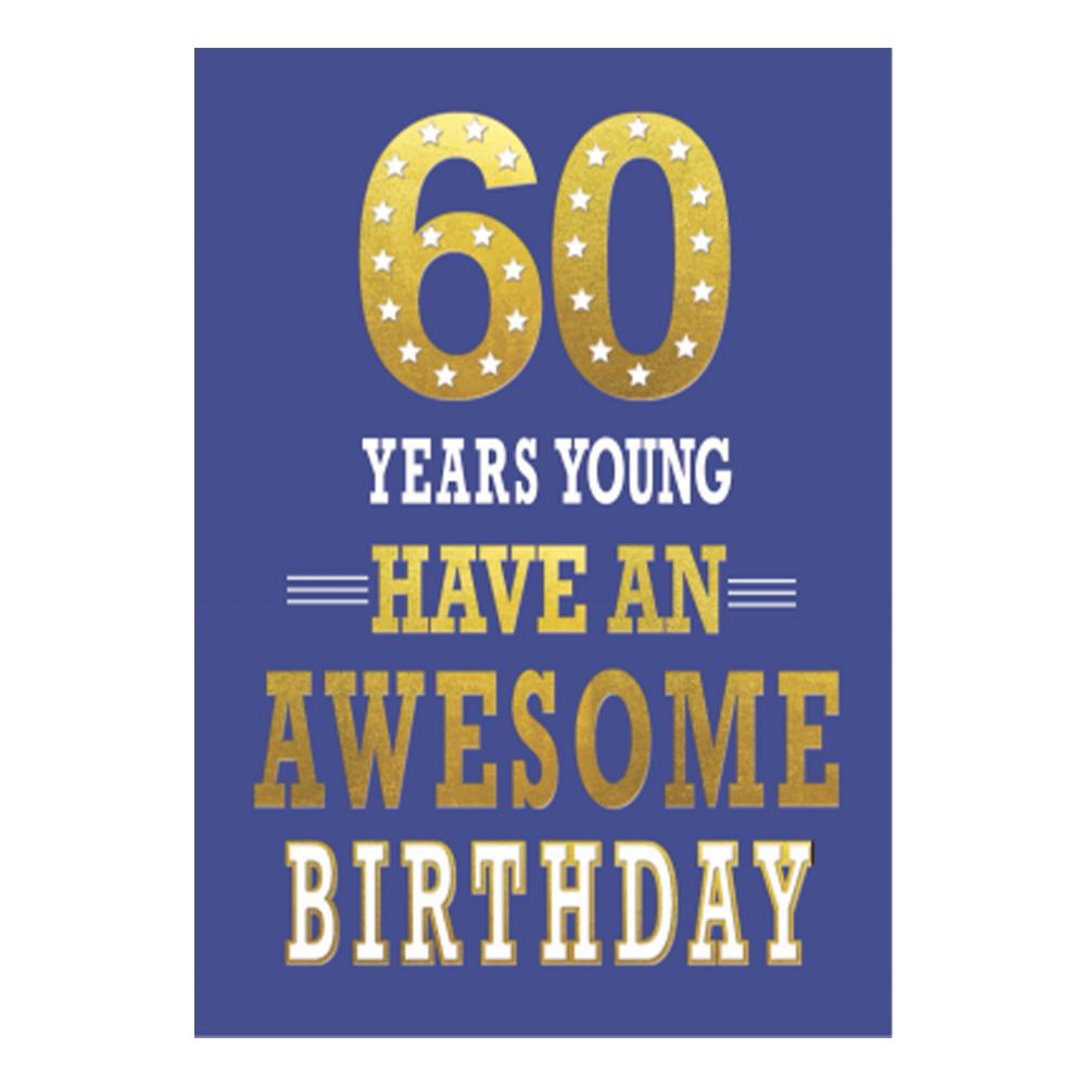 Simon Elvin Have An Awesome Birthday 60th Greetings Card