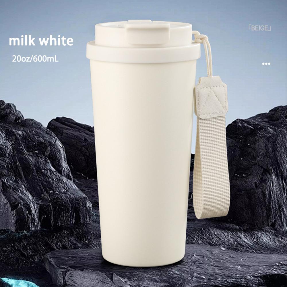 600ml Insulated Coffee Tumbler Double Wall Stainless Steel Thermos Flask with Lid Portable Travel Mug for Car School Gym