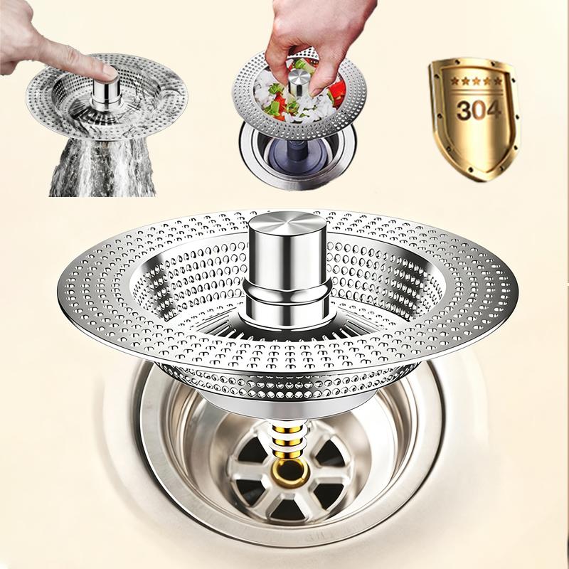 Anti Clogging Sink Food Catcher Basket Kitchen Sink Strainer Universal Kitchen Sink Stopper 304 Stainless Steel6
