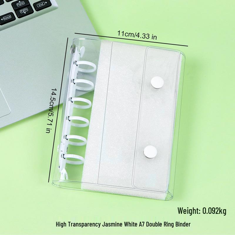 A6A7A8m5 Star Double Buckle Transparent PVC Soft Shell 6-Hole Metal Clip Planner Album Book Cover